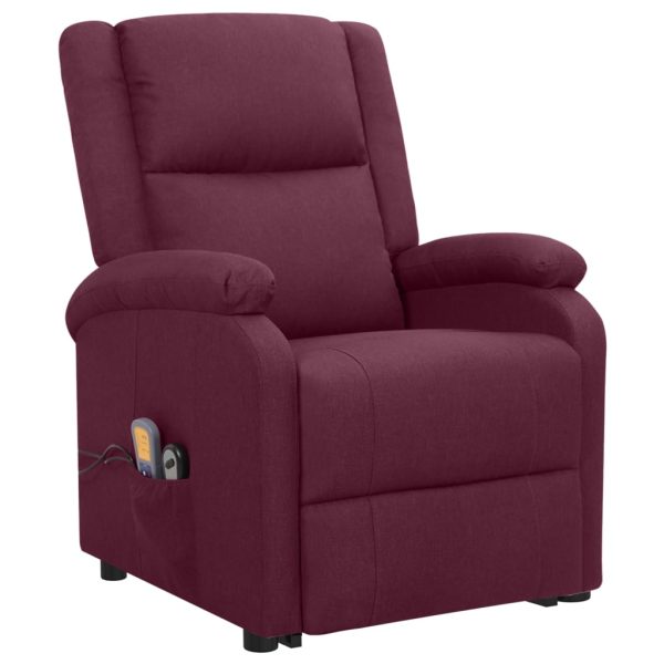 Poltrona reclinável elevatória de massagens tecido roxo - Image 2
