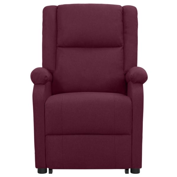 Poltrona reclinável elevatória de massagens tecido roxo - Image 3