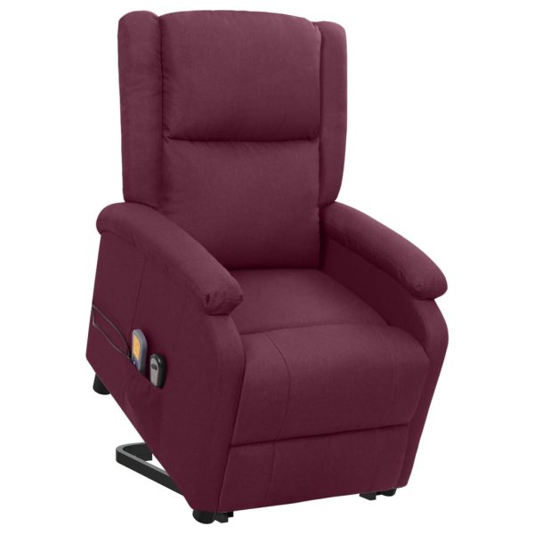 Poltrona reclinável elevatória de massagens tecido roxo - Image 4