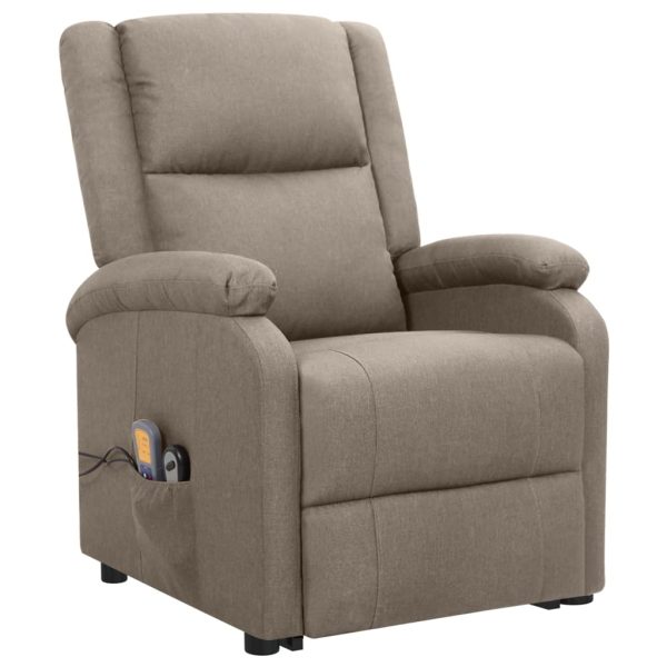 Poltrona reclin. elevatória massagens tecido cinza-acastanhado - Image 2