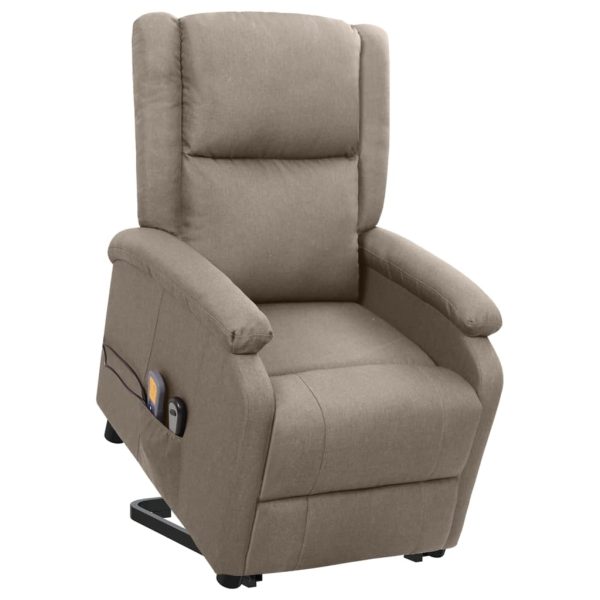Poltrona reclin. elevatória massagens tecido cinza-acastanhado - Image 4