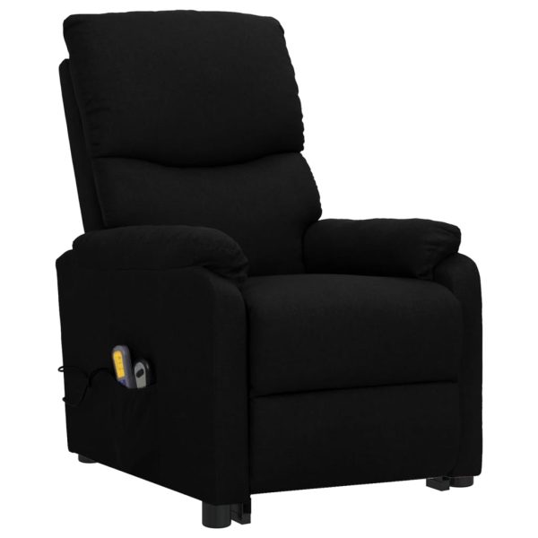 Poltrona reclinável elevatória de massagens tecido preto - Image 3