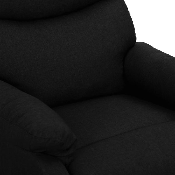 Poltrona reclinável elevatória de massagens tecido preto - Image 7