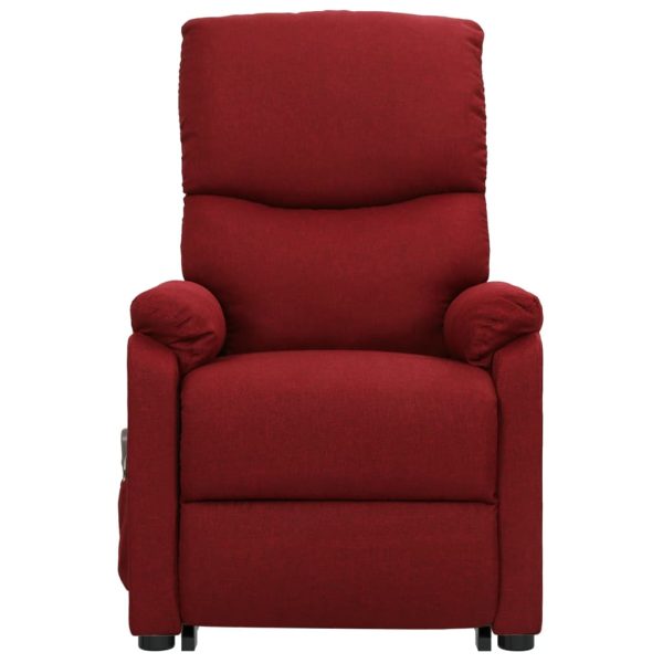 Poltrona reclinável elevatória massagens tecido vermelho tinto - Image 4