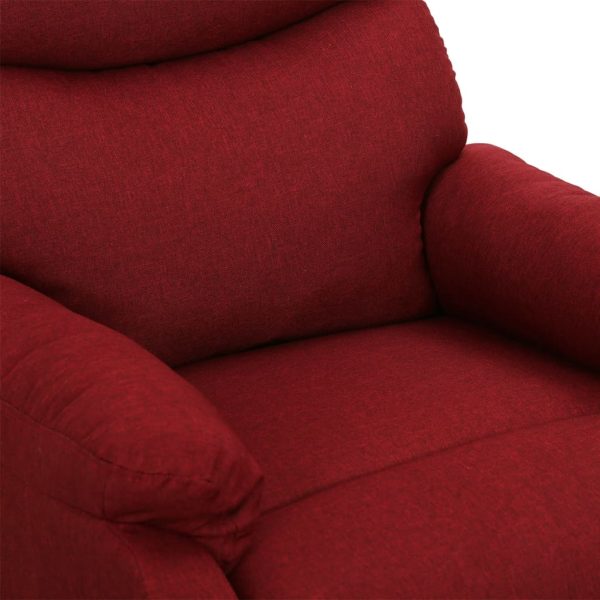 Poltrona reclinável elevatória massagens tecido vermelho tinto - Image 7