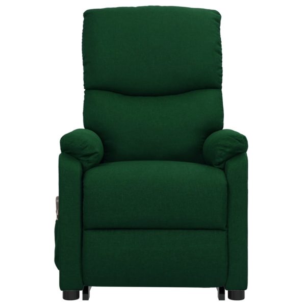 Poltrona reclinável elevatória massagens tecido verde-escuro - Image 4