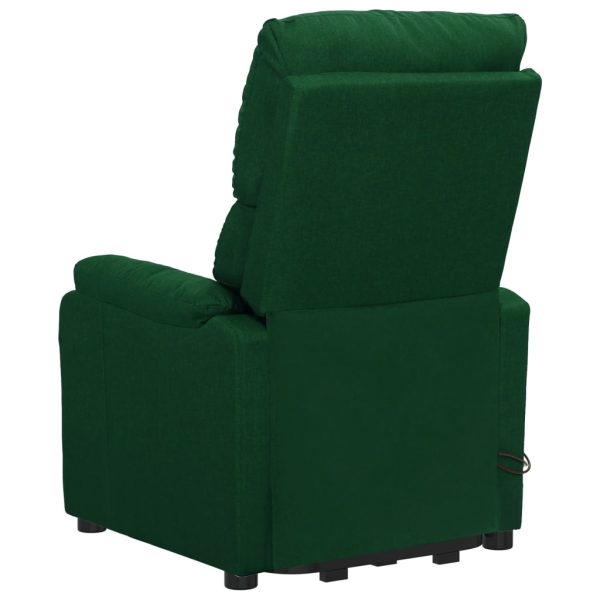 Poltrona reclinável elevatória massagens tecido verde-escuro - Image 5