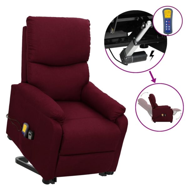 Poltrona reclinável elevatória de massagens tecido roxo