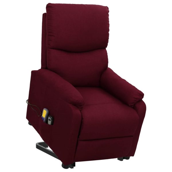 Poltrona reclinável elevatória de massagens tecido roxo - Image 2