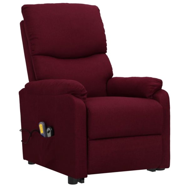 Poltrona reclinável elevatória de massagens tecido roxo - Image 3
