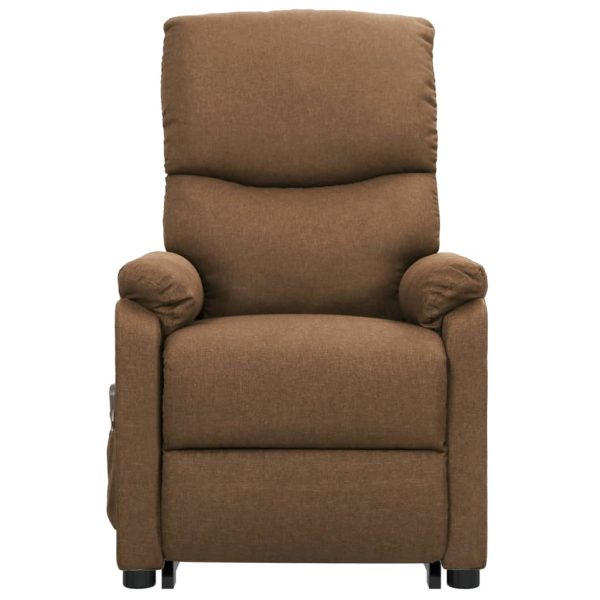 Poltrona reclin. elevatória massagens tecido cinza-acastanhado - Image 4