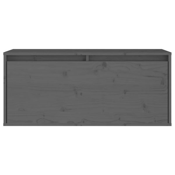 Móveis de TV 2 pcs madeira de pinho maciça cinzento - Image 6