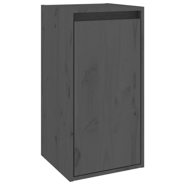 Móveis de TV 2 pcs madeira de pinho maciça cinzento - Image 8