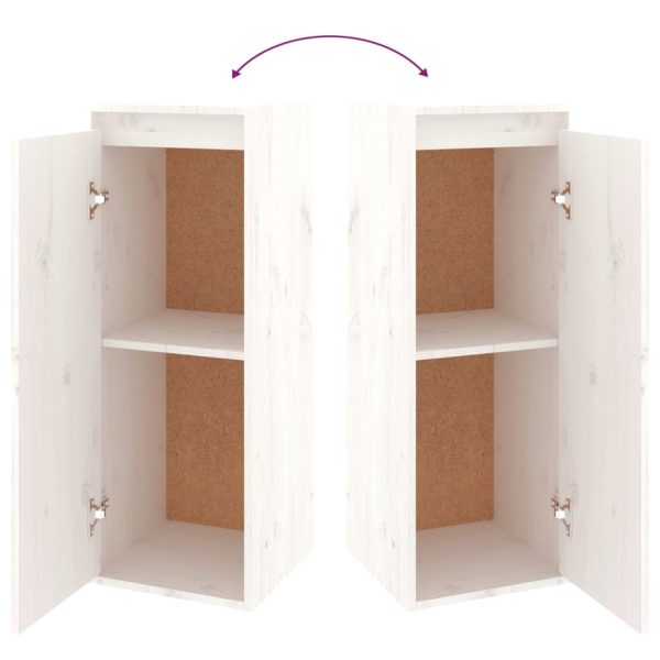 Móveis de TV 2 pcs madeira de pinho maciça branco - Image 10