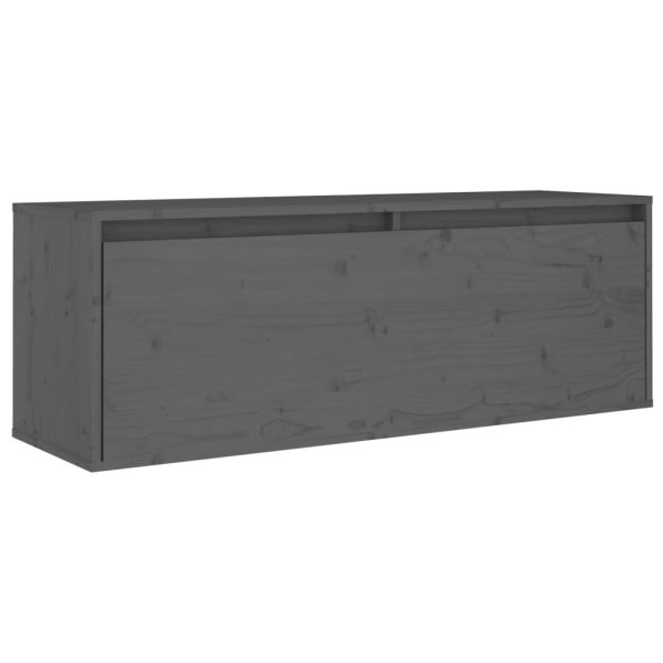 Móveis de TV 2 pcs madeira de pinho maciça cinzento - Image 5