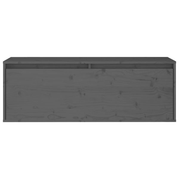 Móveis de TV 2 pcs madeira de pinho maciça cinzento - Image 6