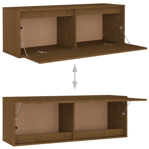 Móveis de TV 2 pcs madeira de pinho maciça castanho-mel - Image 7