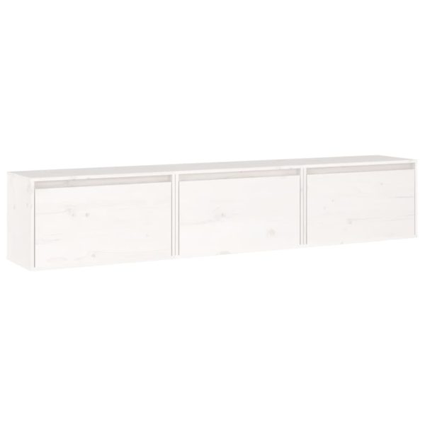 Móveis de TV 3 pcs madeira de pinho maciça branco - Image 2