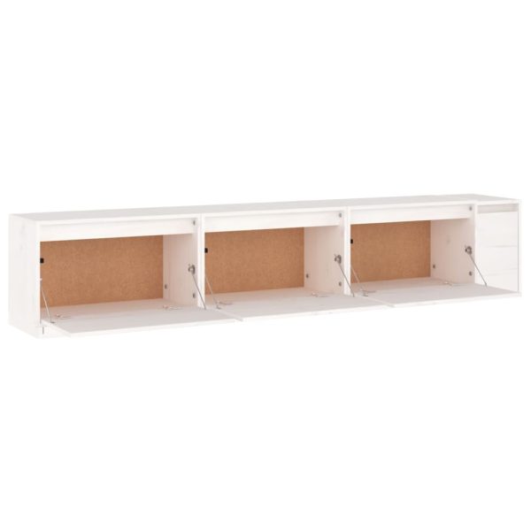 Móveis de TV 3 pcs madeira de pinho maciça branco - Image 4