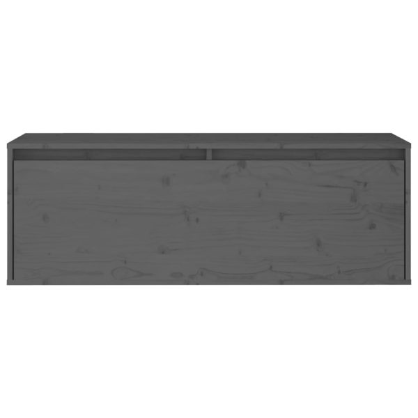 Móveis de TV 3 pcs madeira de pinho maciça cinzento - Image 6