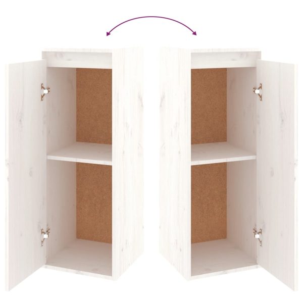 Móveis de TV 2 pcs madeira de pinho maciça branco - Image 8