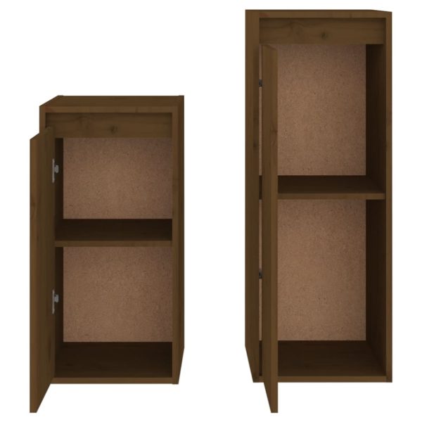 Móveis de TV 2 pcs madeira de pinho maciça castanho-mel - Image 4