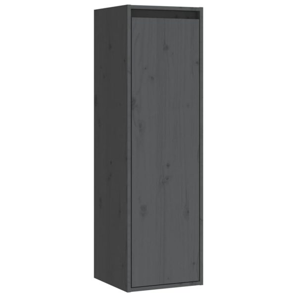 Móveis de TV 3 pcs madeira de pinho maciça cinzento - Image 7