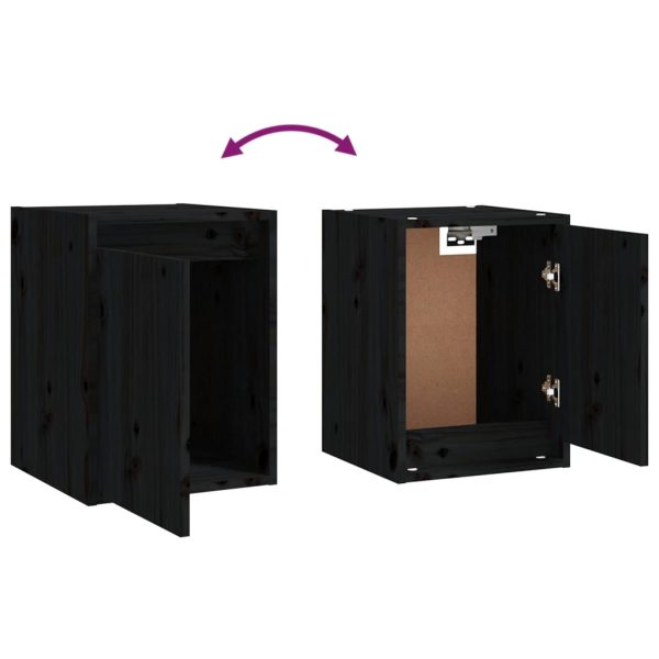 Móveis de TV 8 pcs madeira de pinho maciça preto - Image 8