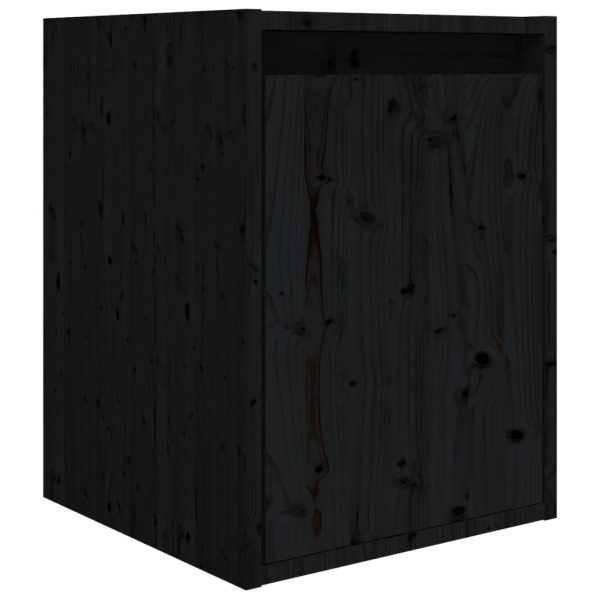 Móveis de TV 6 pcs madeira de pinho maciça preto - Image 7