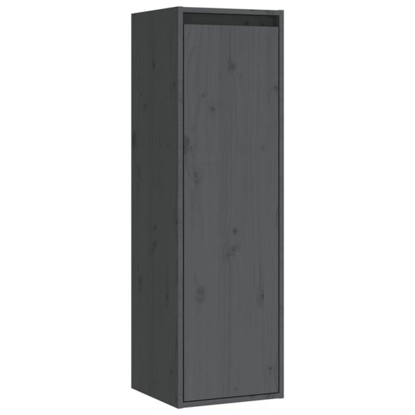Móveis de TV 4 pcs madeira de pinho maciça cinzento - Image 7