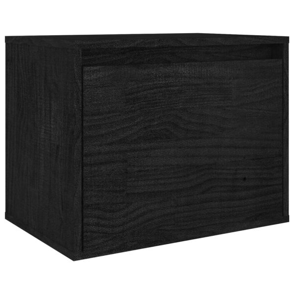 Móveis de TV 4 pcs madeira de pinho maciça preto - Image 5
