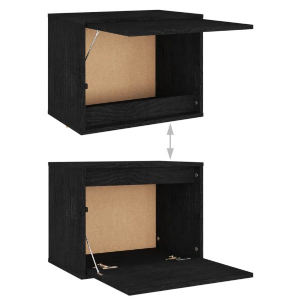 Móveis de TV 4 pcs madeira de pinho maciça preto - Image 6