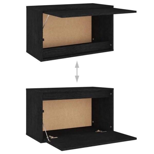 Móveis de TV 6 pcs madeira de pinho maciça preto - Image 10