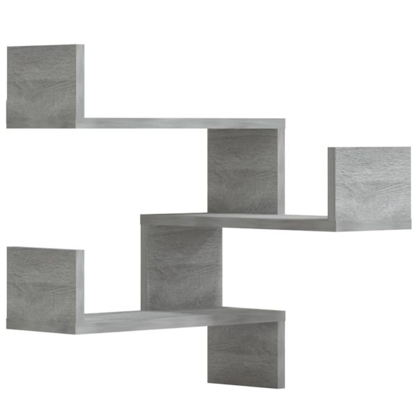 Estante canto 2pcs 40x40x50cm derivados madeira cinzento sonoma - Image 2