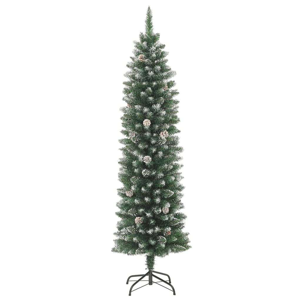 Árvore de Natal artificial fina com suporte PVC 180 cm - Image 2