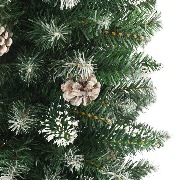 Árvore de Natal artificial fina com suporte PVC 210 cm - Image 4