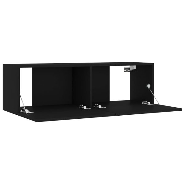 Conjunto móveis de TV 8 pcs madeira processada preto - Image 6