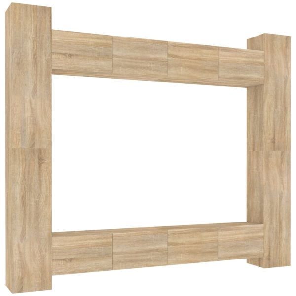 Conjunto móveis de TV 8 pcs madeira processada carvalho sonoma - Image 2