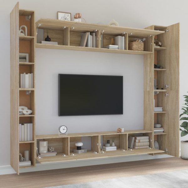 Conjunto móveis de TV 8 pcs madeira processada carvalho sonoma - Image 3