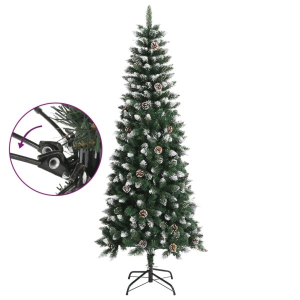 Árvore de Natal artificial com suporte 210 cm PVC verde - Image 3