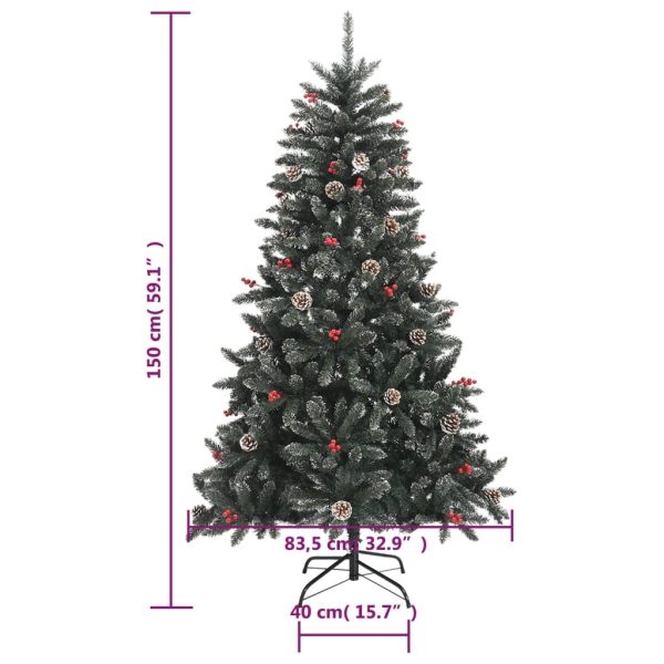Árvore de Natal artificial com suporte 150 cm PVC verde - Image 9