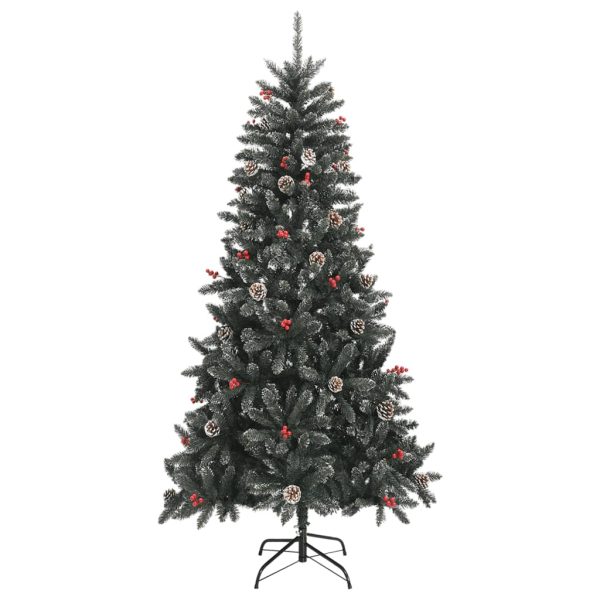 Árvore de Natal artificial com suporte 210 cm PVC verde - Image 2