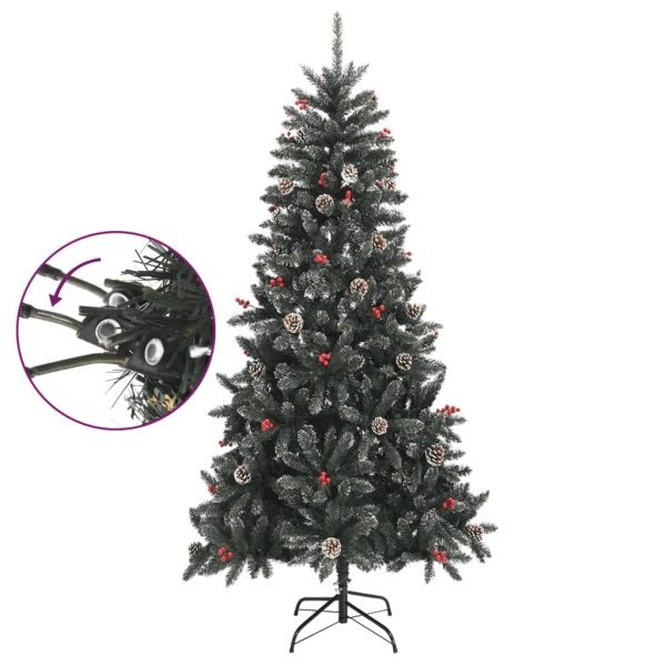 Árvore de Natal artificial com suporte 210 cm PVC verde - Image 3