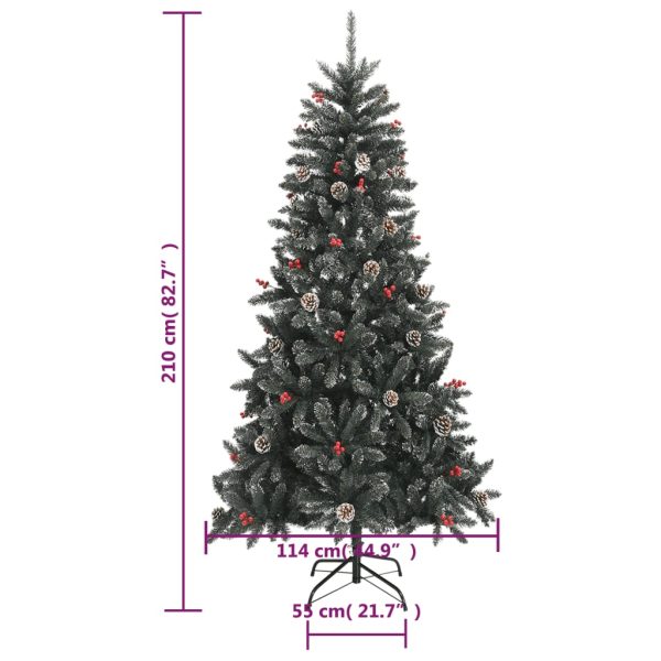 Árvore de Natal artificial com suporte 210 cm PVC verde - Image 9