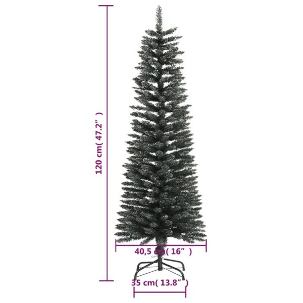 Árvore de Natal artificial fina com suporte 120 cm PVC verde - Image 7