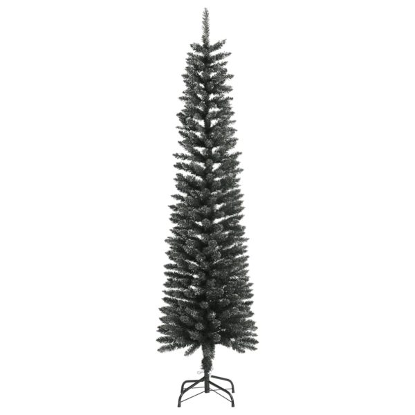 Árvore de Natal artificial fina com suporte 180 cm PVC verde - Image 2