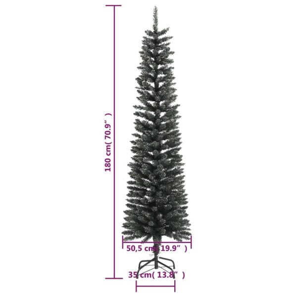 Árvore de Natal artificial fina com suporte 180 cm PVC verde - Image 7