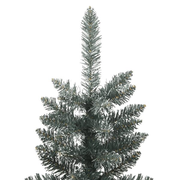 Árvore de Natal artificial fina com suporte 210 cm PVC verde - Image 3