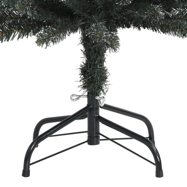 Árvore de Natal artificial fina com suporte 210 cm PVC verde - Image 4