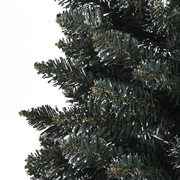Árvore de Natal artificial fina com suporte 210 cm PVC verde - Image 5